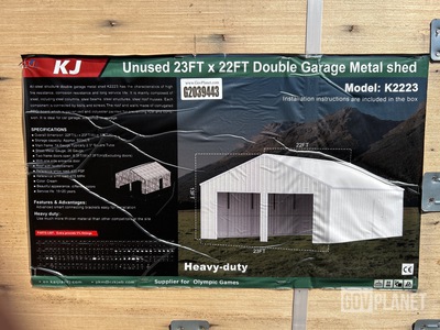 KJ K2223 Double Garage Metal Shed - Unused