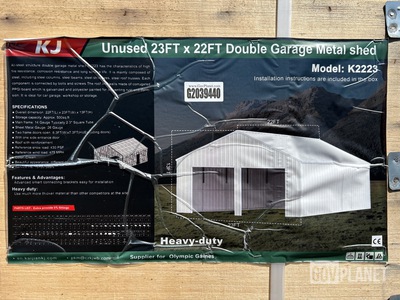 KJ K2223 Double Garage Metal Shed - Unused