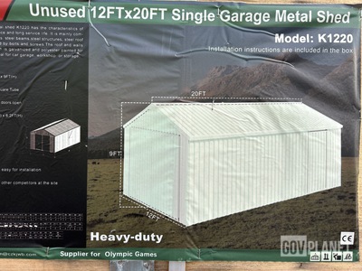 KJ K1220 Single Garage Metal Shed - Unused