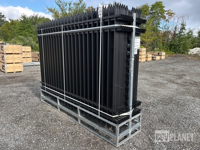 (24) Pieces of KJ Powder Coated Steel Fence w/(25) Post Connectors - Unused