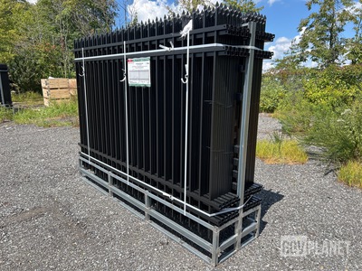 (24) Pieces of KJ Powder Coated Steel Fence w/(25) Post Connectors - Unused