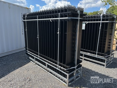 (24) Pieces of KJ Powder Coated Steel Fence w/(25) Post Connectors - Unused