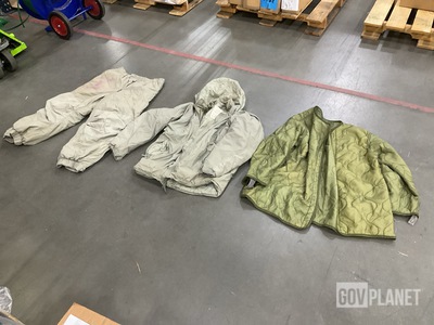 (10) Pairs of Cold Weather Trousers, (5) Cold Weather Parkas & Assorted Items