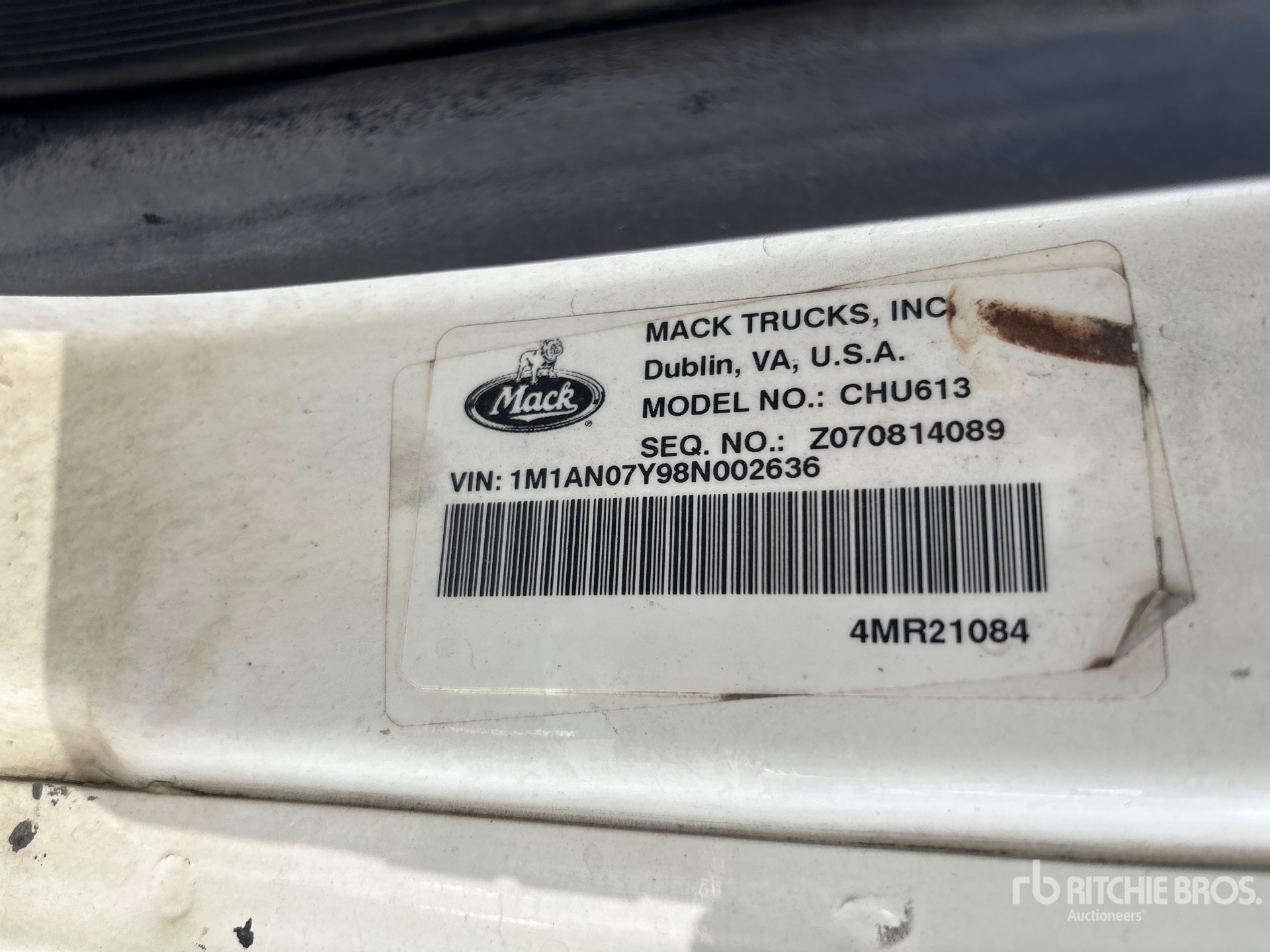 2008 Mack CHU613 T/A Day Cab Truck Tractor