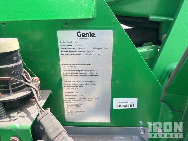 ELEVADOR ARTICULADO 2015 GENIE Z3020NRJ