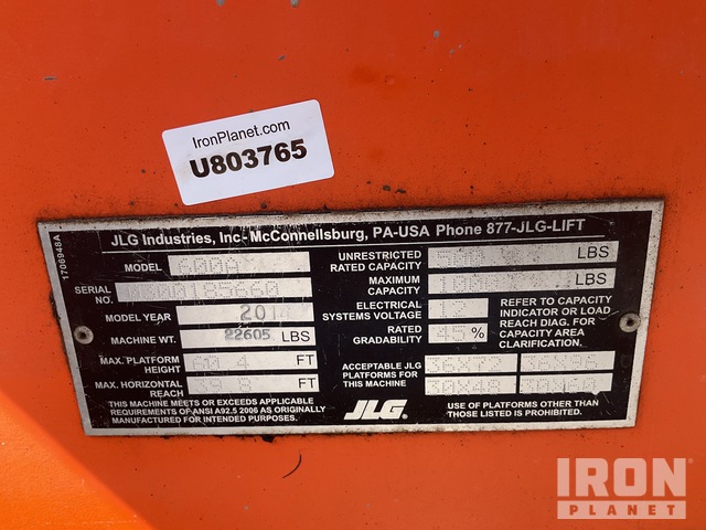 ELEVADOR ARTICULADO 2014 JLG 4WD 600A