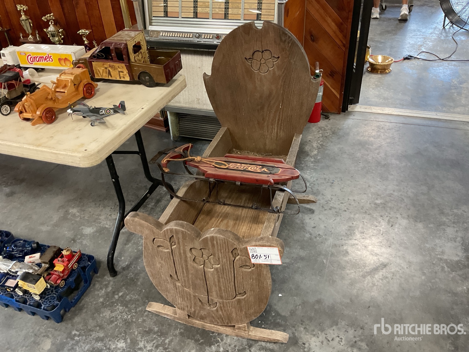 Pepsi Antique Snow Sled and crib