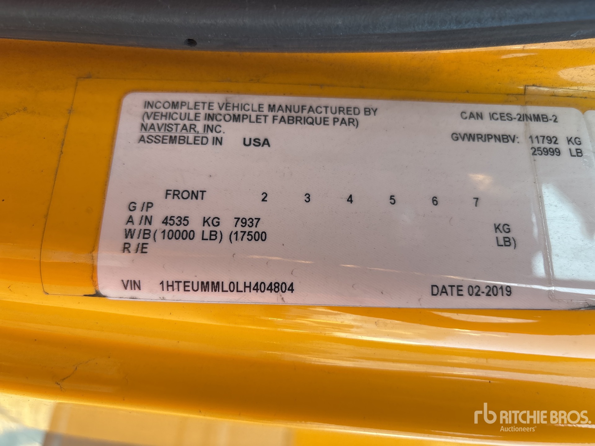 2020 International MV607 4x2 Furgoneta caja cerrada