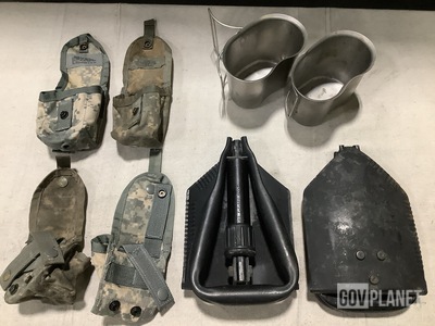 (19) Hand Tools, (270) Hand Grenade Pouches, (24) Canteen Cups & Assorted Items