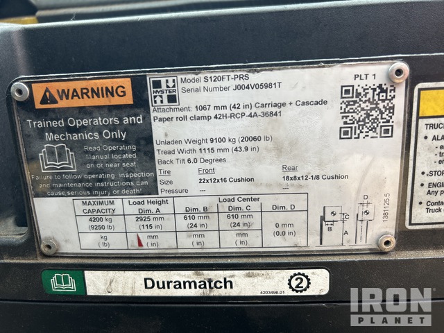 MONTACARGAS 2019 HYSTER S120FTPRS