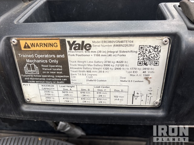 MONTACARGAS ELéCTRICO 2020 YALE ERC060VGN48TE104