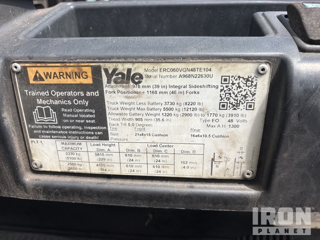 MONTACARGAS ELéCTRICO 2020 YALE ERC060VGN48TE104