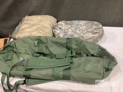 (44) Wet Weather Poncho Liners, (11) Duffel Bags & Assorted Items