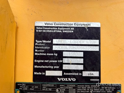 2019 Volvo L70H Pala gommata