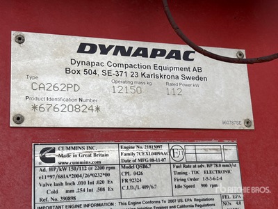 2008 Dynapac CA262PD Walzenzug mit Glattmantelbandage