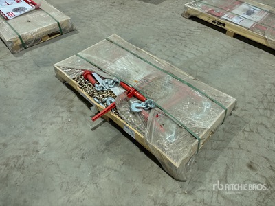 Quantity of (5) 2025 Suihe BC-9200 9200 lb Ratchet Binders & (10) 20 ft Chains (Unused)