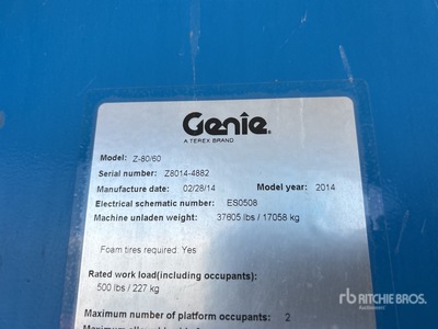 2014 Genie Z80/60 Plataformas Elevadoras Articuladas