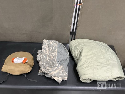 (1) Enhanced Bed Net, (9) Sleeping Bags, (6) Bivy Cover & Assorted Items