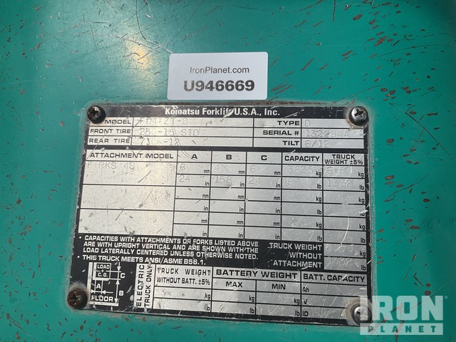 MONTACARGAS 2005 KOMATSU FD40ZT8