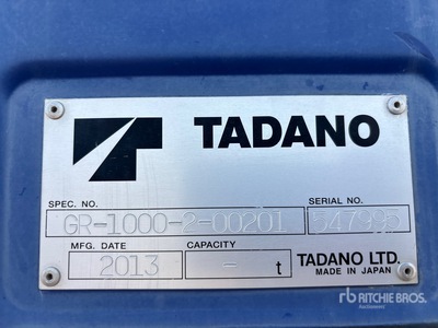 2013 Tadano GR-1000XL 100 ton 4x4x4 ラフタークレーン