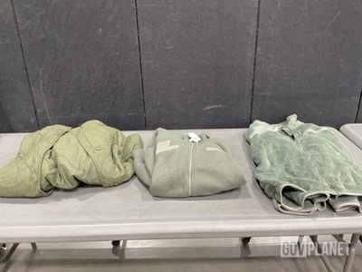 (6) Cold Weather Parka Liners, (63) Cold Weather Jackets & Assorted Items