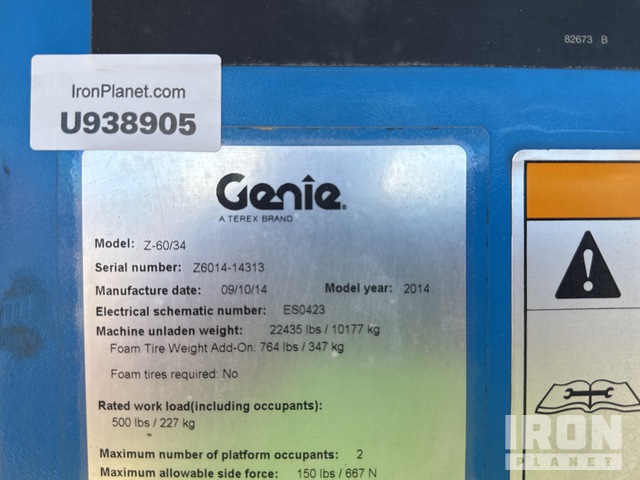 ELEVADOR ARTICULADO 2014 GENIE 4WD Z6034