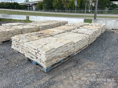 Quantity of (10) Pallets of 4 - 8 In. Leuders Buff Roughback Thin Veneer Stone