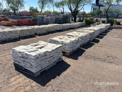 Quantity of (10) Austin White Limestone Blend Chopped Thin 4 - 8 in Veneer Stone