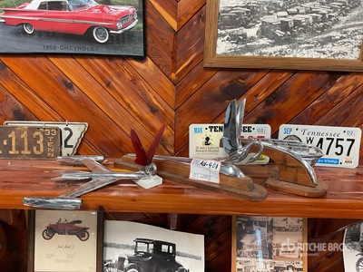Quantity of antique hood ornaments