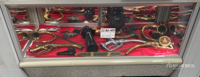 Quantity of antique brass pumps and horns