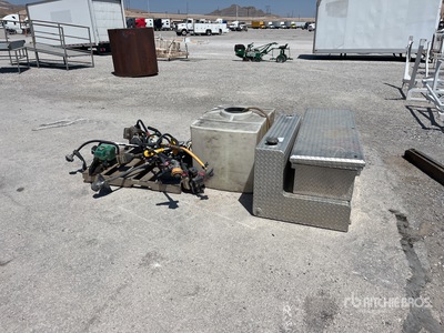 Tool Box, Fuel Tank, Poly Tank & Quantity of Weed Eater