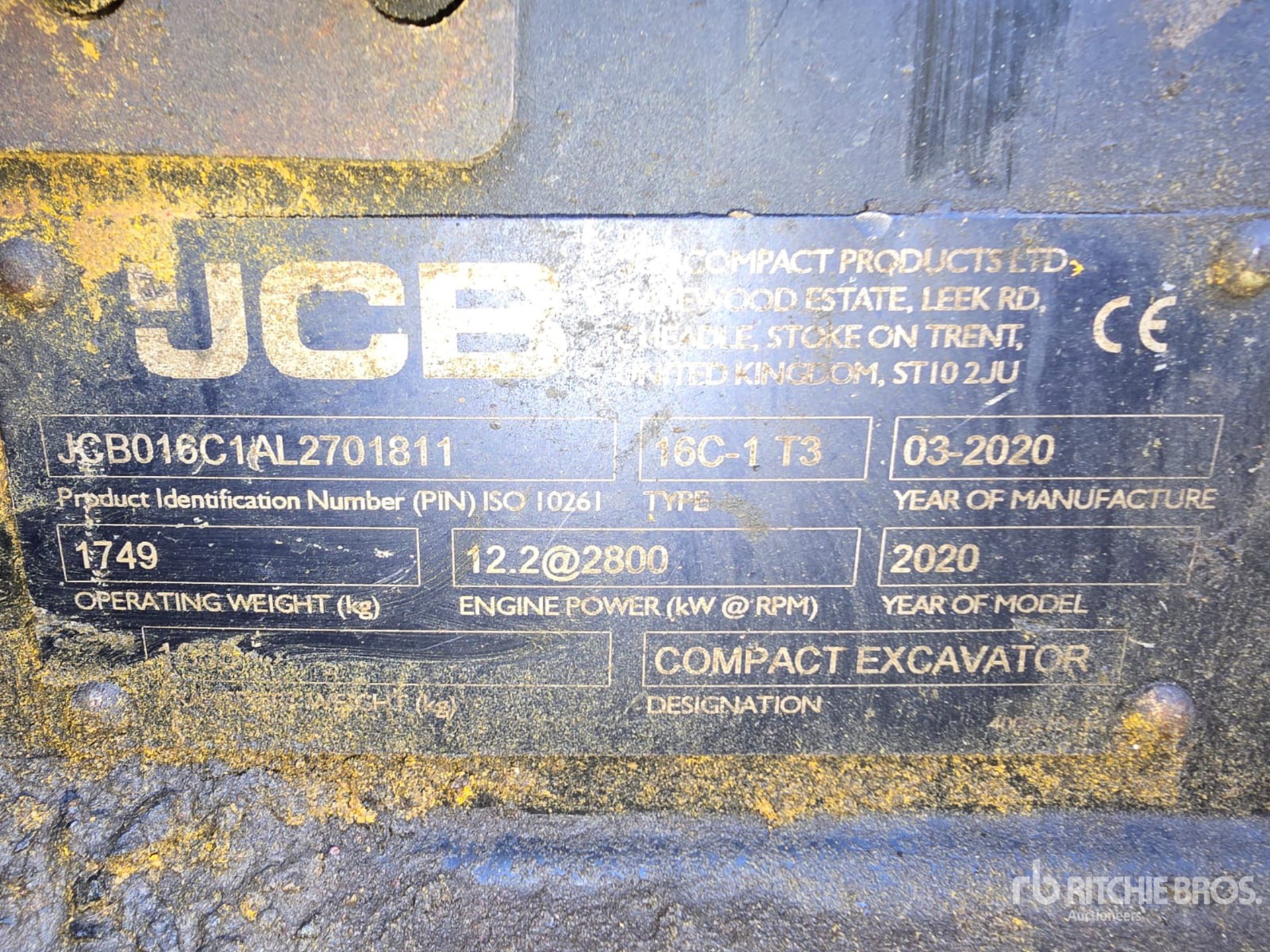 2020 JCB 16C-1 Tracked Excavator