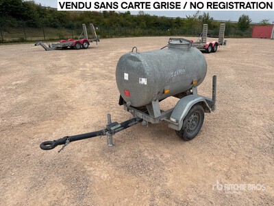 2013 Hubiere H111T11CN 500 L Citerne A Eau 1 Essieu S/A Water Tank Trailer
