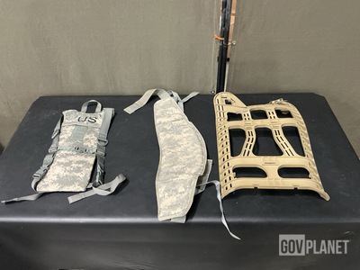 (70) Molded Waist Belts, (53) Hydration System Carriers & Assorted Items