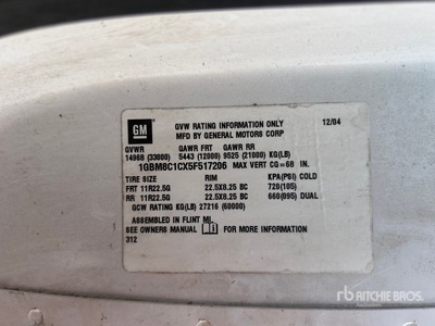 2005 Chevrolet C8500 4x2 Wassertank-Lkw