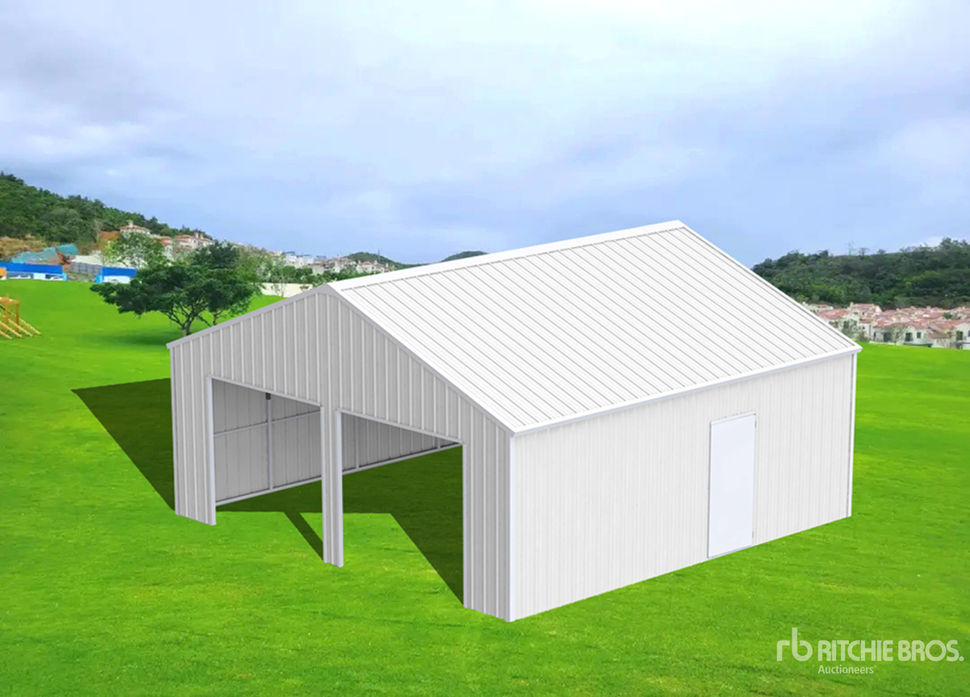 Quantity of (2) 2025 KJ K3325 33 ft x 25 ft Metal Garage (Unused)