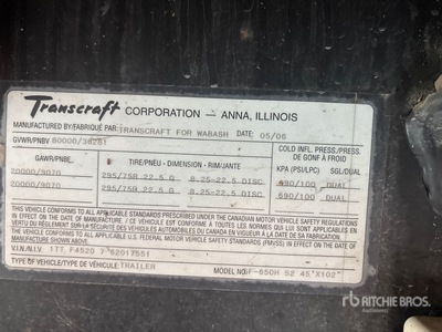 2006 Transcraft Wabash SF-650H S2 45 ft T/A Remorque à plateau