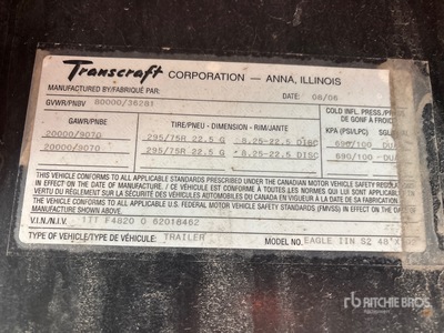 2006 Transcraft Eagle IIN S2 48 ft T/A Remorque à plateau