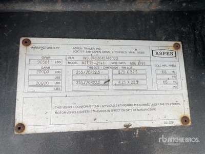 1999 Aspen MTE35-2(+1) T/A Extendable Double Drop Removable Gooseneck Rimorchio ribassato