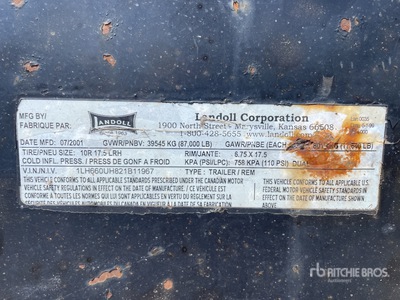 2001 Landoll 48 ft T/A Sliding Axle Trailer