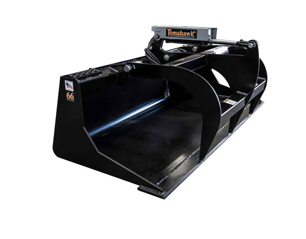 (Unused) Tomahawk 66 In One-Cylinder Grapple Skid Steer Grapple Bucket