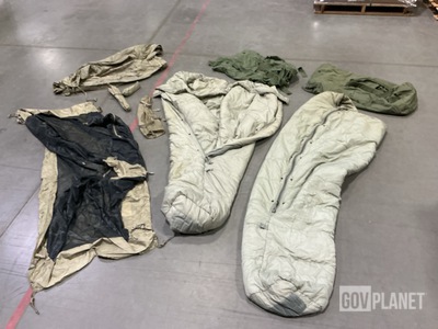 (14) Sleeping Bags, (10) Duffel Bags, (8) Combat Shelters & Assorted Items