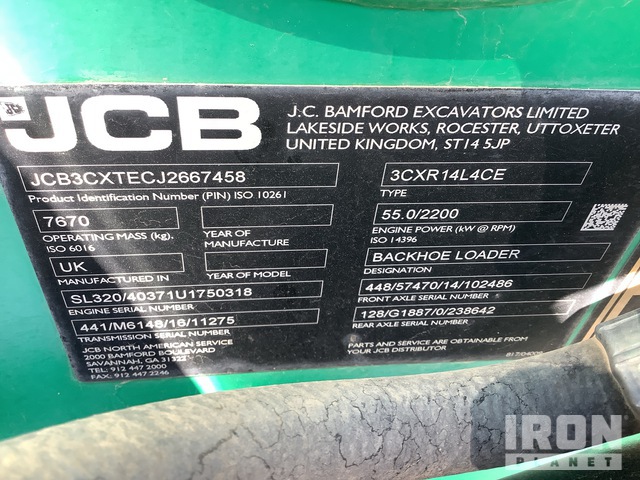 RETROEXCAVADORA 2018 JCB 3CX