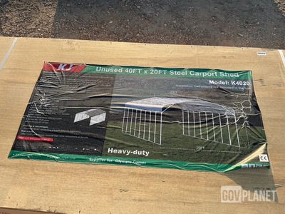 KJ K4020 Steel Carport Shed - Unused