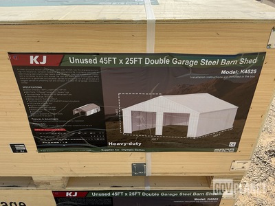 KJ K4525 Double Garage Steel Barn Shed - Unused