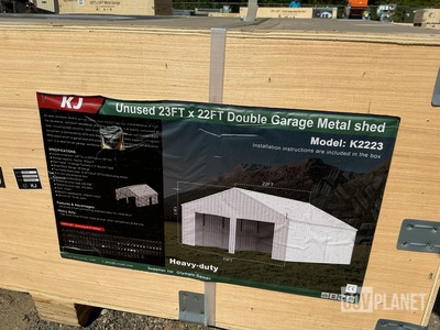 KJ K2223 Double Garage Metal Shed - Unused