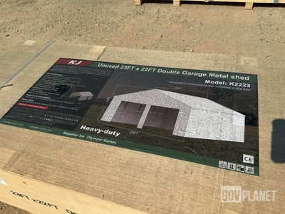 KJ K2223 Double Garage Metal Shed - Unused