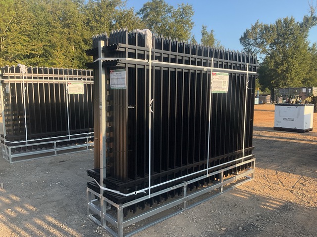 (24) Pieces of KJ Powder Coated Steel Fence w/(25) Post Connectors - Unused