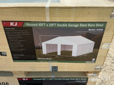 KJ K4525 Double Garage Steel Barn Shed - Unused