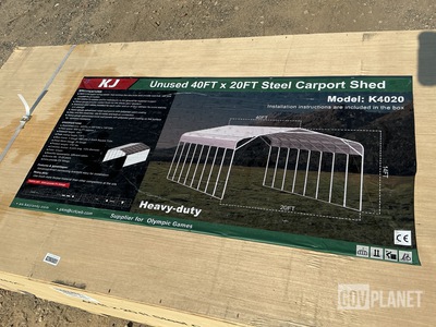 KJ K4020 Steel Carport Shed - Unused